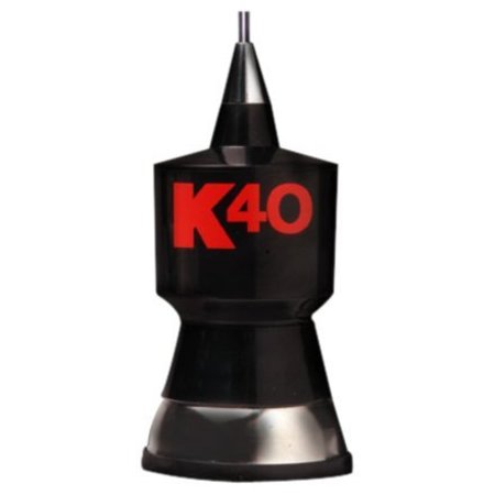 K40 Antennas & Accessories 57.25" Cb Antenna Kit With Stainless Steel Whip, Black W/Red K40 Logo K-40